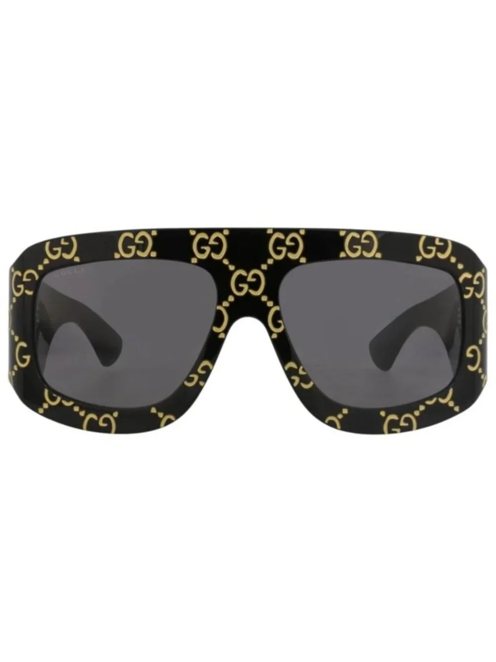 New Gucci Mens Shield/Wrap Black Black Grey Fashion Designer Sunglasses